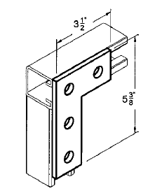 EFIG9014FF8 4 HOLE CORNER PLATE 3 1/2X5 3/8 S/S
