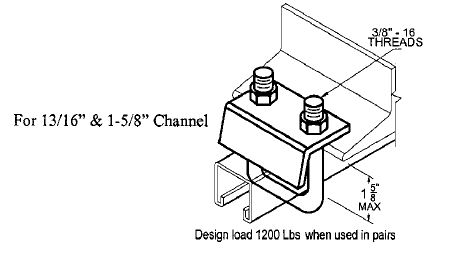 EFIG9086BC STRUT U-BOLT BEAM CLAMP FOR 13/16 AND 1-5/8 STRUT ZINC