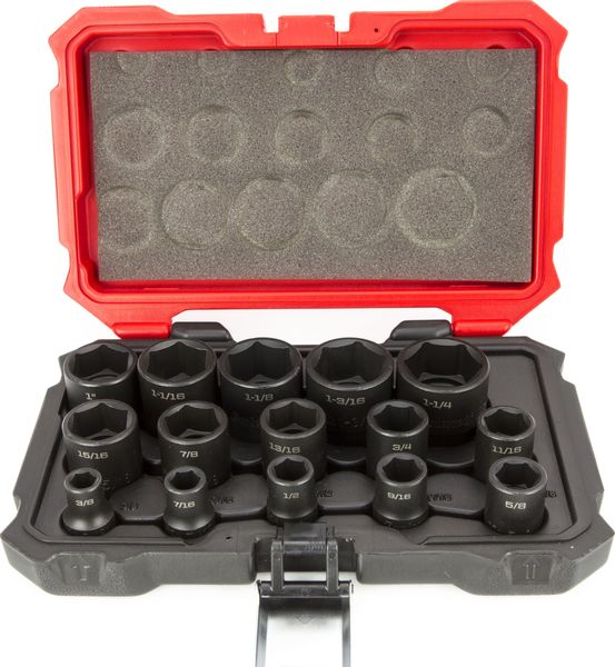 BBPS11001 Proferred 1/2" Drive Impact SAE Socket Set 15 Piece 1/2" Drive SAE 6 Point Impact Socket Set Impact