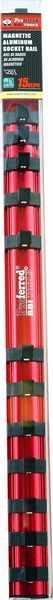 BBPS49101 Magnetic Aluminum Socket Rail 17" Length with 15 Clips 3/8" Drive