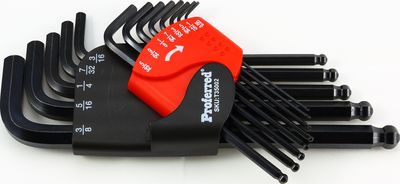 BBPT35002 PROFERRED LONG ARM BALL POINT HEX KEY SET, BLACK FINISH