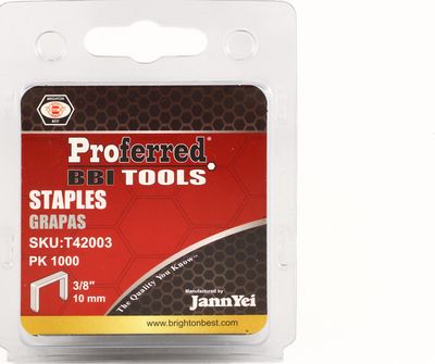 BBPT42003 Proferred Staples (1.2mm Thick, 10.6mm Wide) 3/8"(10mm) Height Hammer & Staple