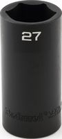 Impact 1/2&quot; Drive Metric Socket 27MM - 1/2&quot; Dr. 6 Pt. Metric Deep Impact Socket Deep Impact