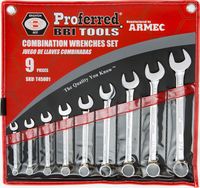 Combo Wrench Set (9 pcs) 1/4&quot;, 5/16&quot;, 3/8&quot;, 7/16&quot;, 1/2&quot;, 9/16&quot;, 5/8&quot;, 11/16&quot;, 3/4&quot; 9 Piece Set