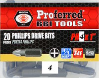 Phillips Drive Bits Phillips #4 (1&quot; Insert) 1&quot; Length with 1/4&quot; Hex-Bull Nose Shank
