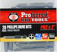 Phillips Drive Bits Phillips #2 (2&quot; Power) 2&quot; Length with 1/4&quot; Hex Shank