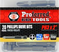 Phillips Drive Bits Phillips #3 (2&quot; Power) 2&quot; Length with 1/4&quot; Hex Shank