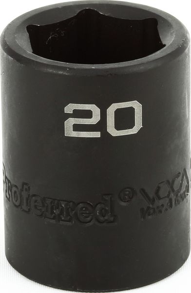 BBPS33020 Impact 1/2" Drive Metric Socket 20MM -1/2" Dr. 6 Pt. Metric Impact Socket  Impact