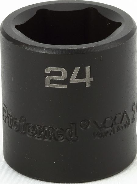 BBPS33024 Impact 1/2" Drive Metric Socket 24MM -1/2" Dr. 6 Pt. Metric Impact Socket  Impact