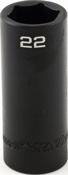 BBPS33122 Impact 1/2" Drive Metric Socket 22MM - 1/2" Dr. 6 Pt. Metric Deep Impact Socket Deep Impact