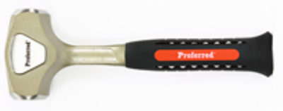 BBPT49032 Proferred Hammers 3LB One Piece Forged Club Hammer, Polished Head, TPR Grip Club Hammer