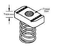 1/4-20 UNI-STRUT NUT W/ SPRING 316 S/S